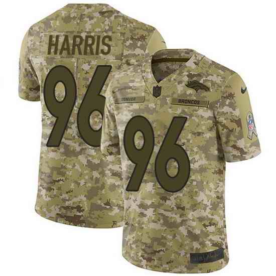 Nike Broncos 96 Shelby Harris Camo Men Stitched NFL Limited 2018 Salute To Service Jersey